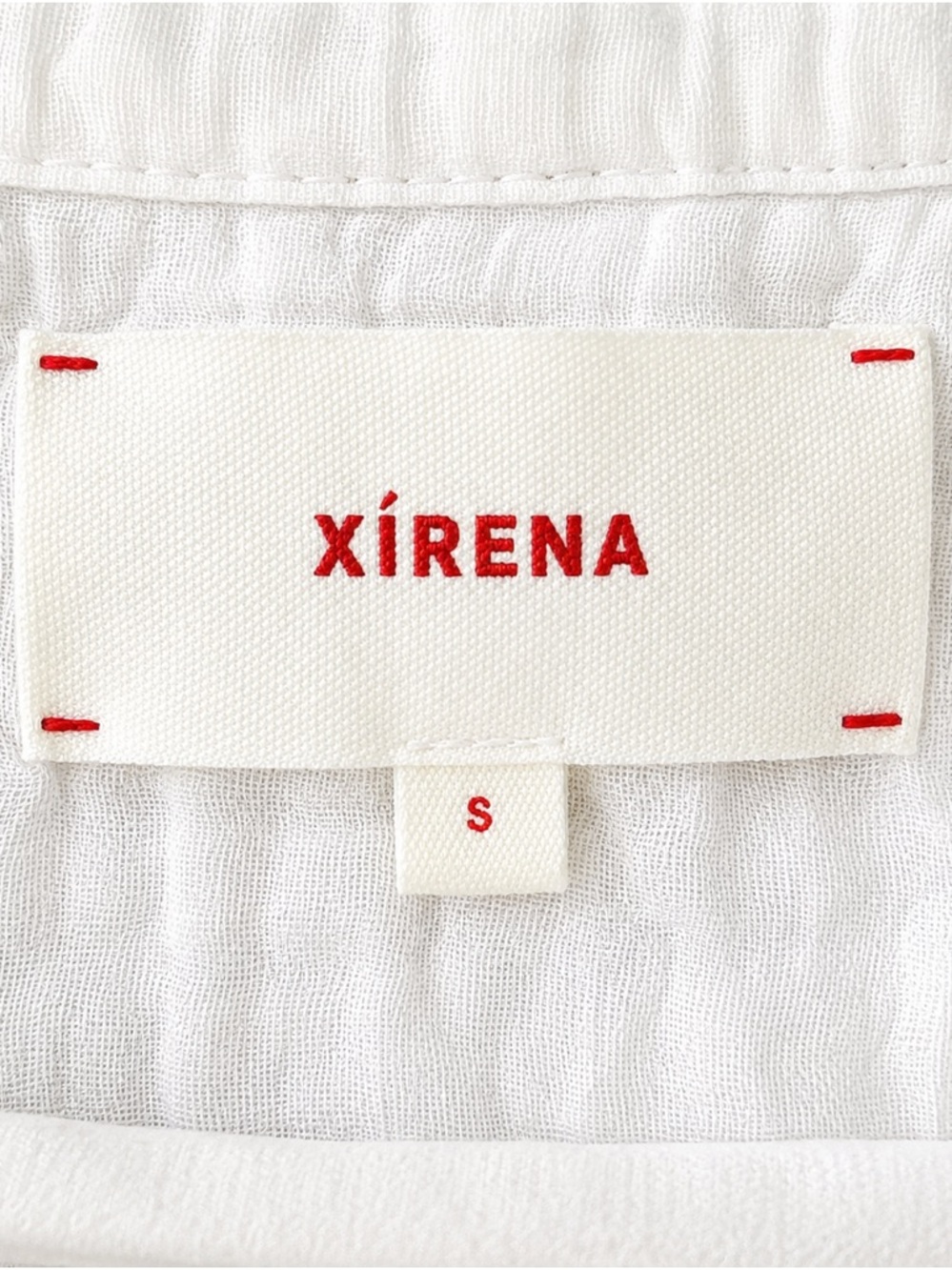 XiRENA White Button Up Blouse Shirt Lark Gauze Cotton Coastal Quiet Luxury Small - Picture 3 of 5